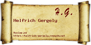 Helfrich Gergely névjegykártya